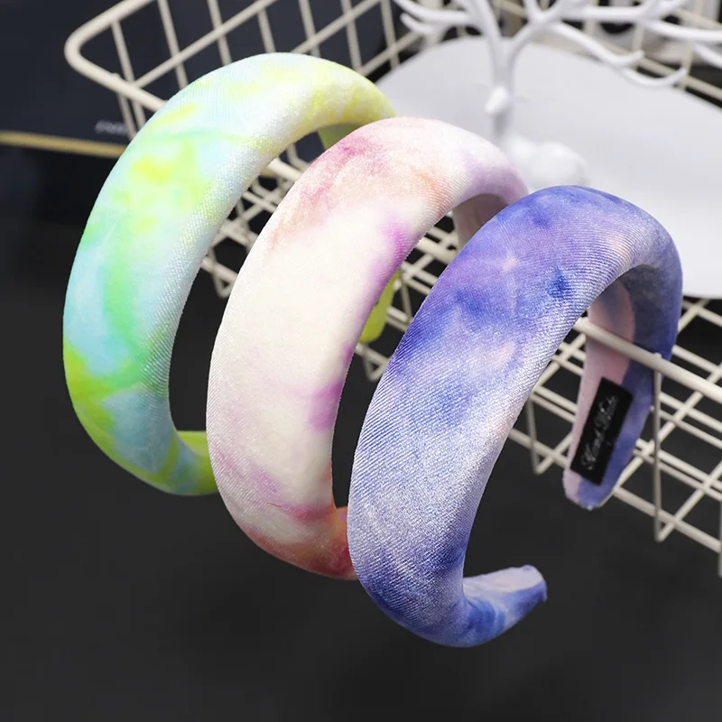 

Hair Accessories For Girls Padded Velvet Headband For Women Gradient Color Hairband Pearl Sponge Hair Hoop Winter Hairbands