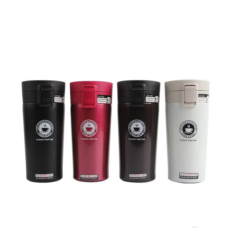 

380ML Pop-up Lid Stainless Steel Vacuum Cup Double-layer Car Mount Coffee Cup With Filter