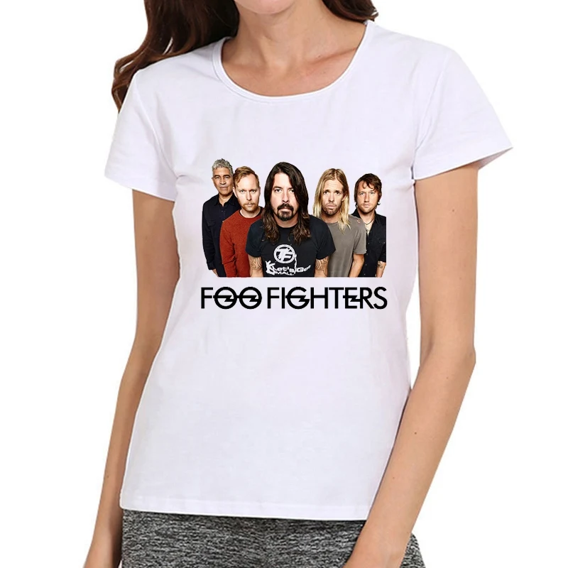 4 Женская футболка Foo fighers для девочек, Модная белая футболка с логотипом рок-группы Foo fighers, майки футболки, женские футболки - Цвет: 4