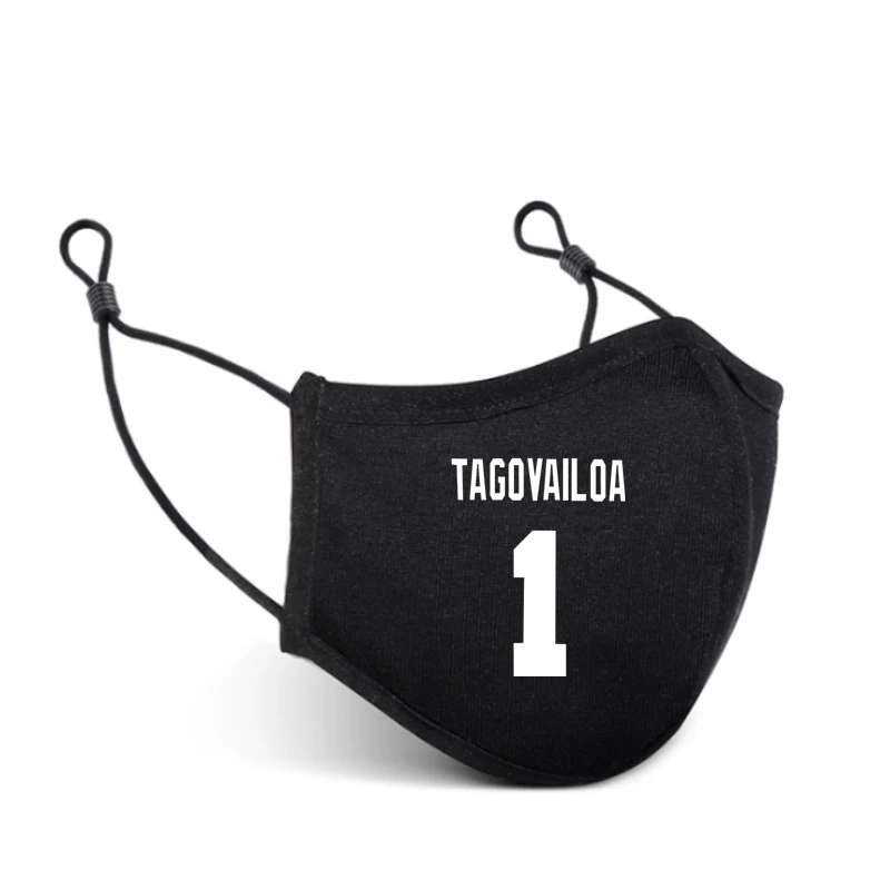 

Маска для лица для фанатов Tua Tagovailoa Maimi Football № 1, серебристая ионная Антибактериальная Защитная хлопковая маска для лица, моющаяся Пылезащит...