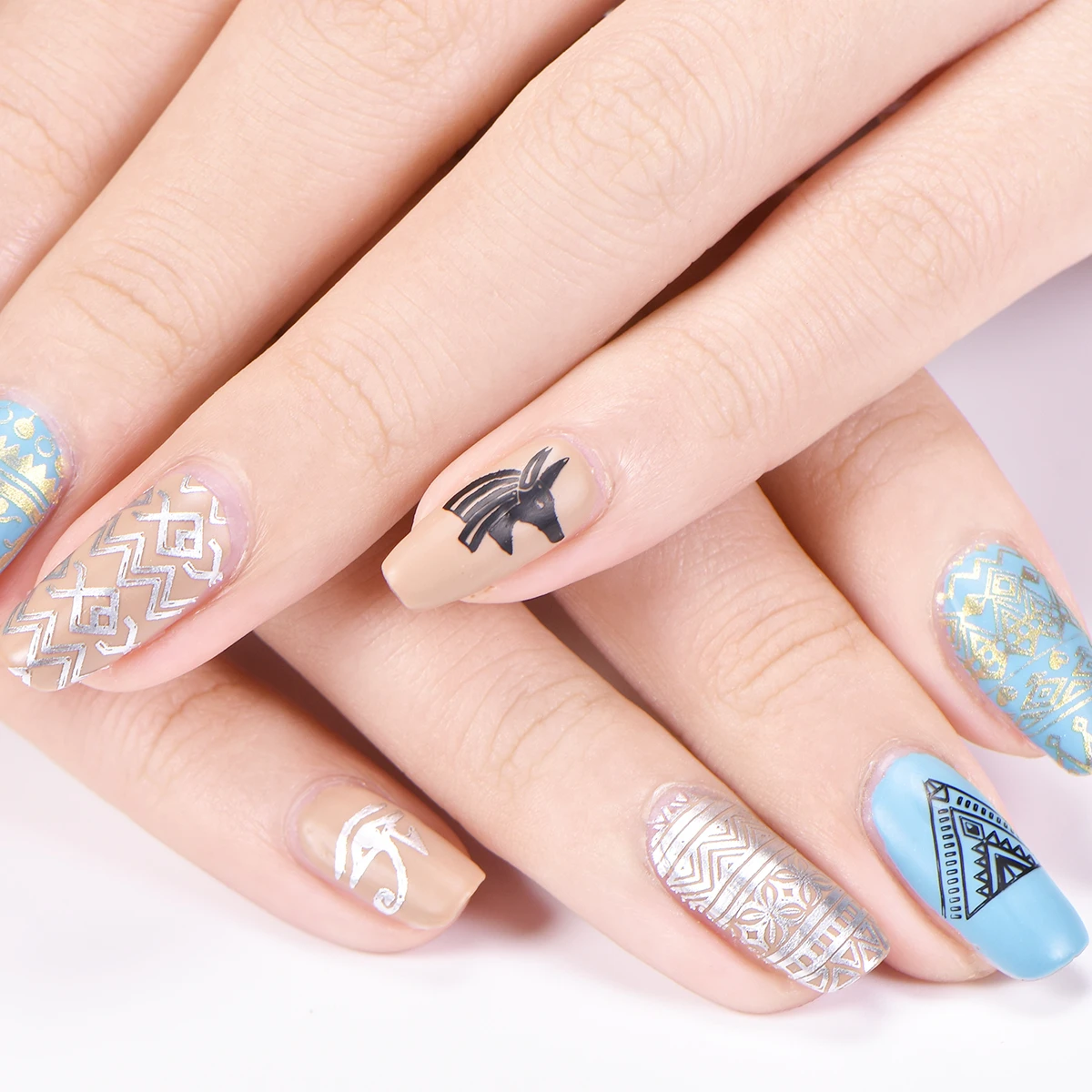 BEAUTYBIGBANG 6*12 см Прямоугольный геометрический Египетский мультяшный штамповочный