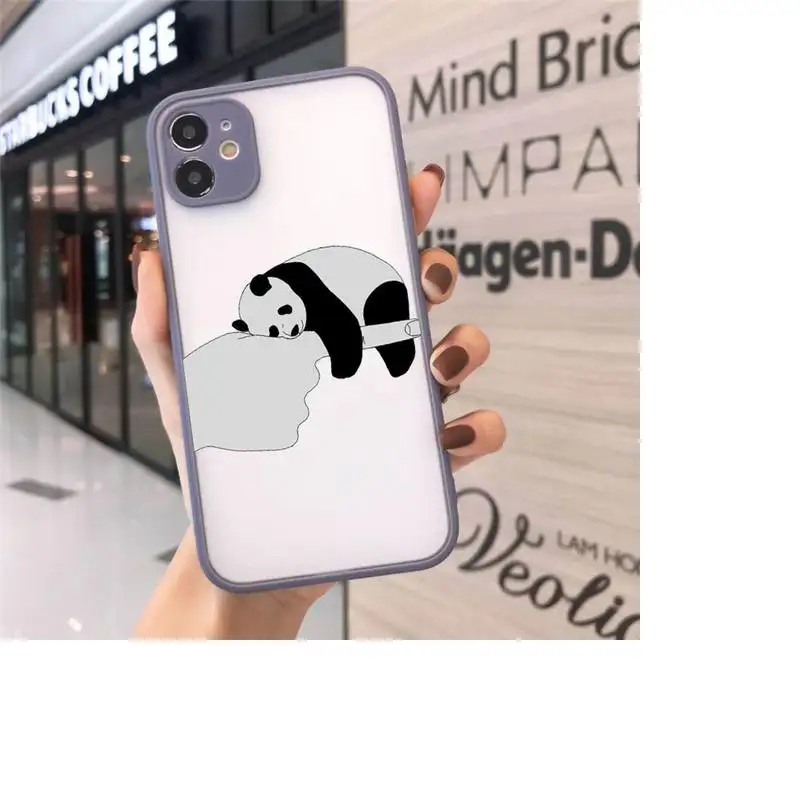 

Panda Cat Dinosaur Phone Cases Matte Transparent For iPhone 12 Mini 11 Pro XR XS Max 7 8 Plus