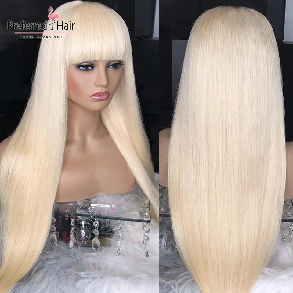 Предпочтительный Красный Оранжевый 13x6 парик фронта шнурка с челкой бразильский