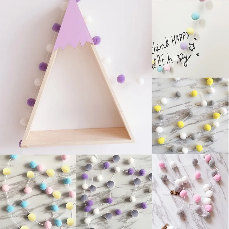 Новый 2 м 30 шт висячие шары веревка украшение дома шарик из шерстяного войлока