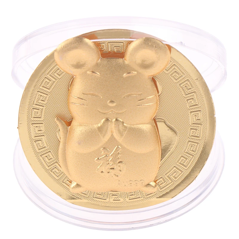 Милая крыса памятная монета Китайский Зодиак сувенир вызов коллекционные монеты