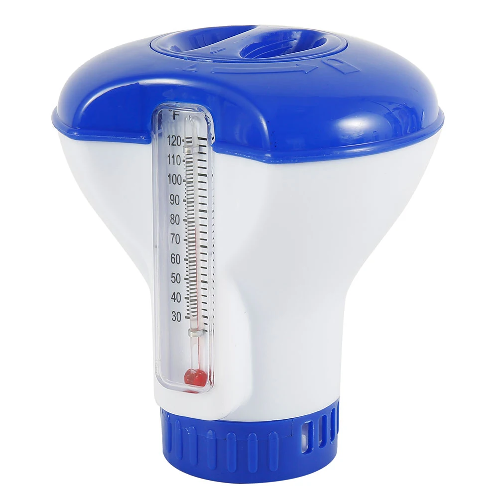 

Hot sale Floating Chlorine And Bromine Tabs Dispenser With Thermometer Swimming Pool Floating Chemical Chlorine Dispenser