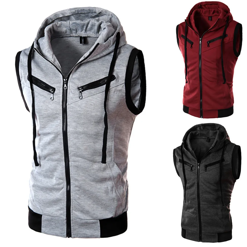 

JAYCOSIN Pocket Solid Hooded Cardigan for Men Slim Fit Hoodie Coat Men Fashion Casual Short Sleeve Sweatshirts Male Jackets
