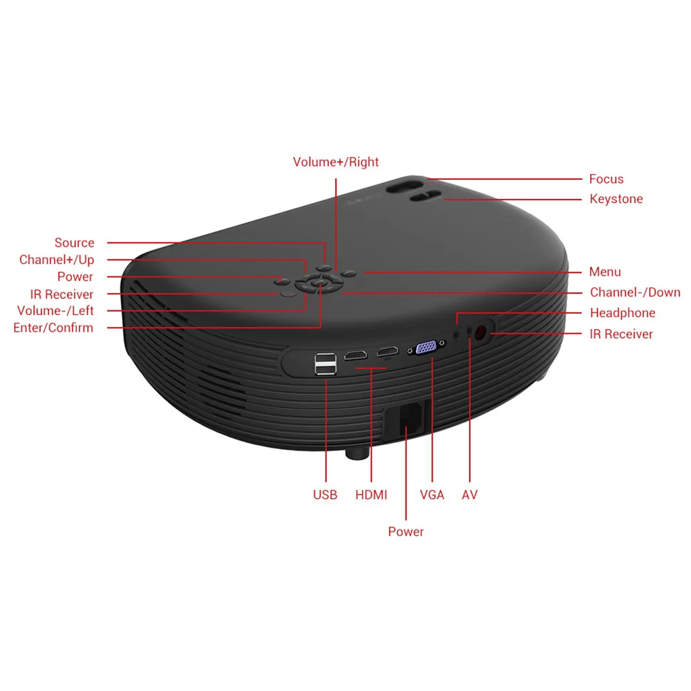 ЖК проектор Full HD светодиодный 1080P порты Sup ed 50000 часов работы 3200 люмен 2 * HD/ USB/ VGA/