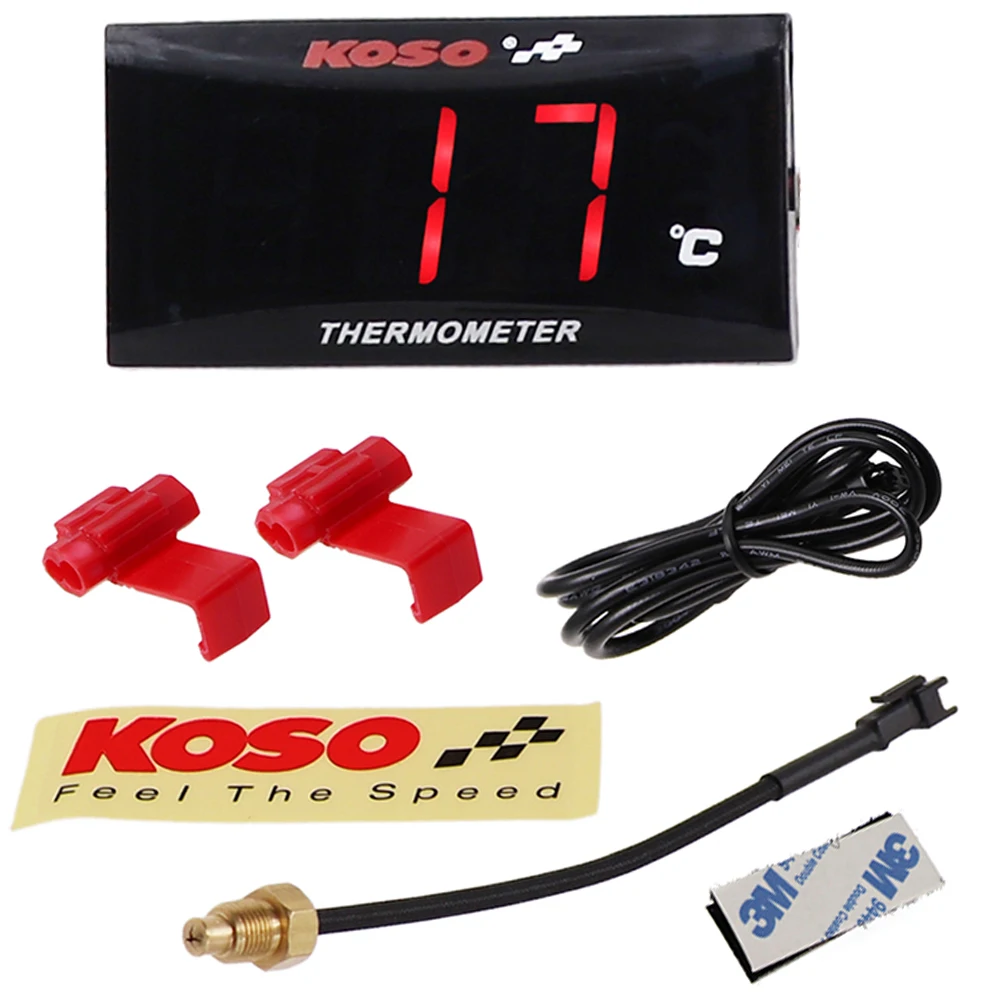 Super Slim Series Koso Digital Thermometer Voltmeter Kit Digital Display Instrument Meter Car Water Temperature Gauge Sensor