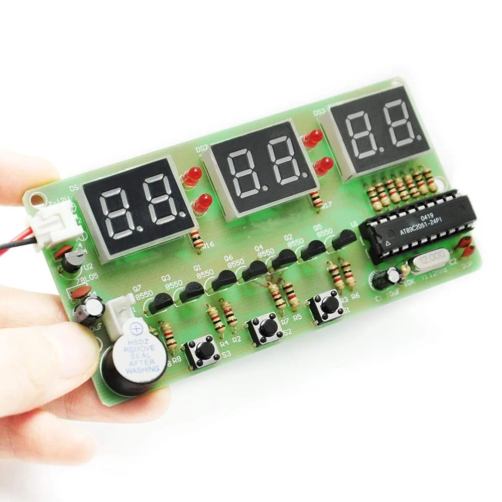 6 бит цифровой светодиодный электронные часы DIY наборы пайка ПХД практика обучения доска AT89C2051 FR-4 для Arduino