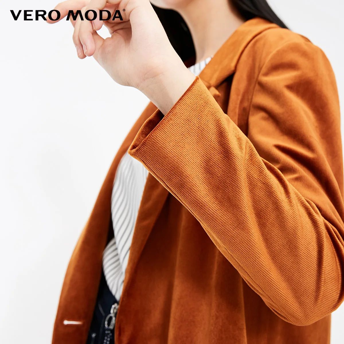 Vero Moda зимний женский OL свободный крой лацкан с длинными рукавами костюм Куртка Блейзер | 318408504
