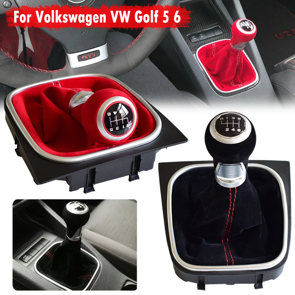 

Кожаная крышка рычага переключения передач для VW Golf 5 6 MK5 MK6 R32 GTI 04-09, 5/6 скоростей