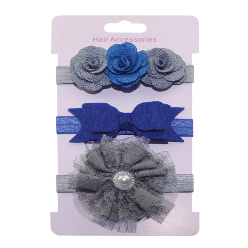 Повязка на голову для девочек 3 шт. эластичная повязка с цветочным рисунком милый