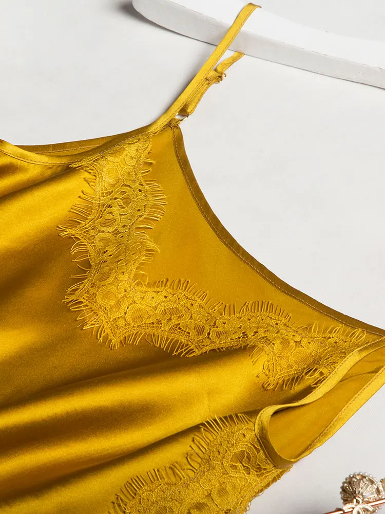 Poplin Real Silk Spaghetti Strap Top Office Lady Camis 2020 Summer Patchwork Lace Women Tank Top sleeveless summer women's shirt
