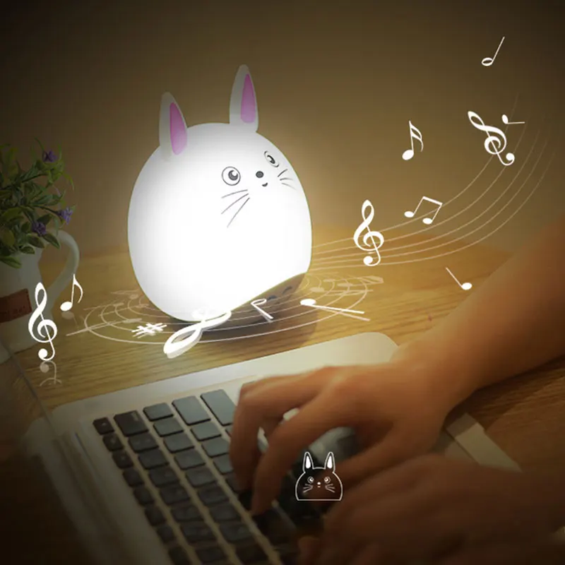 Детский милый светодиодный ночник с Bluetooth музыкальным рисунком Тоторо лампы для
