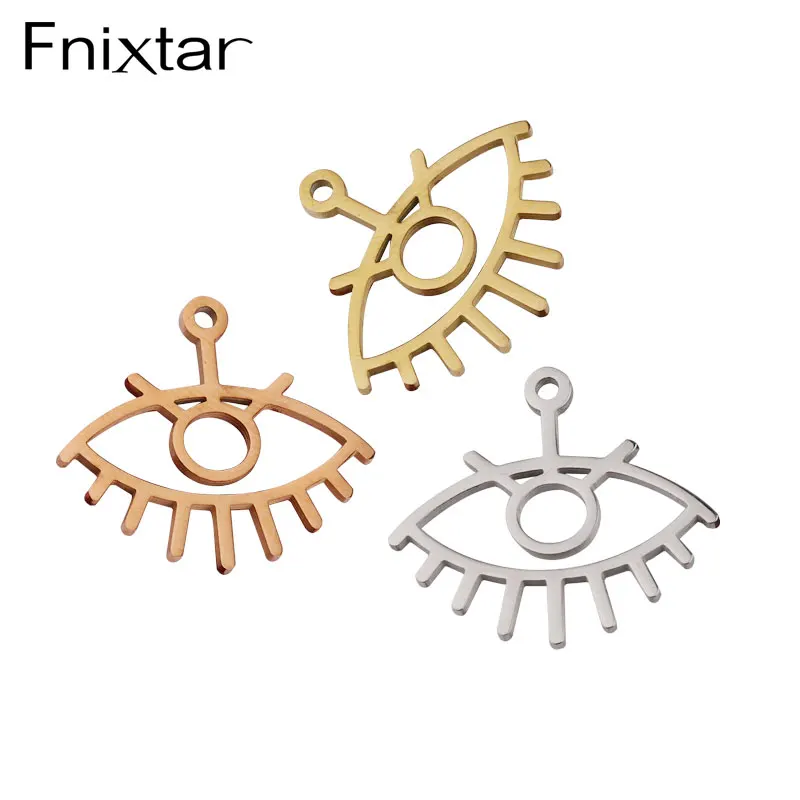 

Fnixtar, 20 шт., ажурные ангельские глазки, зеркальные шармы Полированные Подвески из нержавеющей стали для самостоятельного изготовления ожере...