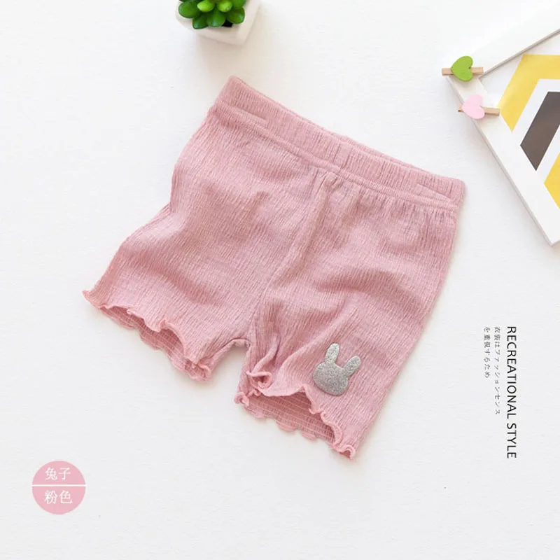 Летние Шорты для девочек с рисунком кролика и бантом хлопковые шорты детей