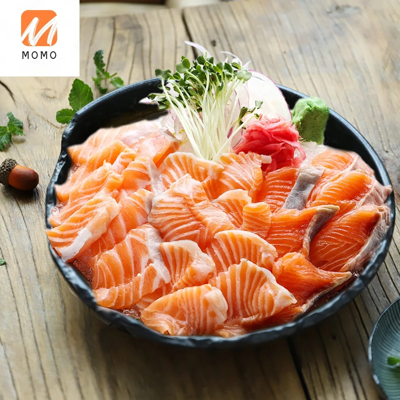 

Ceramic Tableware Dark Green Vintage Spin Pattern Bowl Hotel Creative Sashimi Bowl Sushi Plate Meal Bowl