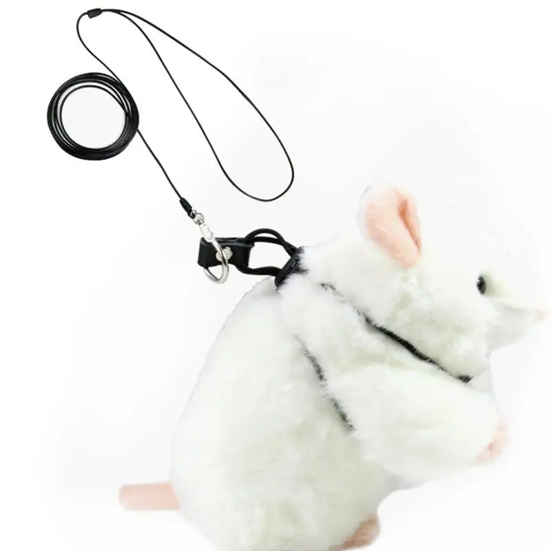 

Small Animal Leash Harness Adjustable Hamster Leash Rabbit Leash with Harness PU Leather Harness Rope for Small Animal