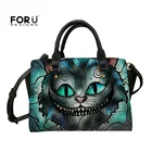 Кожаная сумка через плечо с изображением Чеширского кота, сумки-тоуты с принтом на заказ, Женская стильная сумка для женщин, сумки-мессенджеры для путешествий и хранения