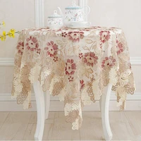 top elegant embroidery lace tablecloth pastoral home decorative table cloth linen cover round tablecloth nappe table cover sale