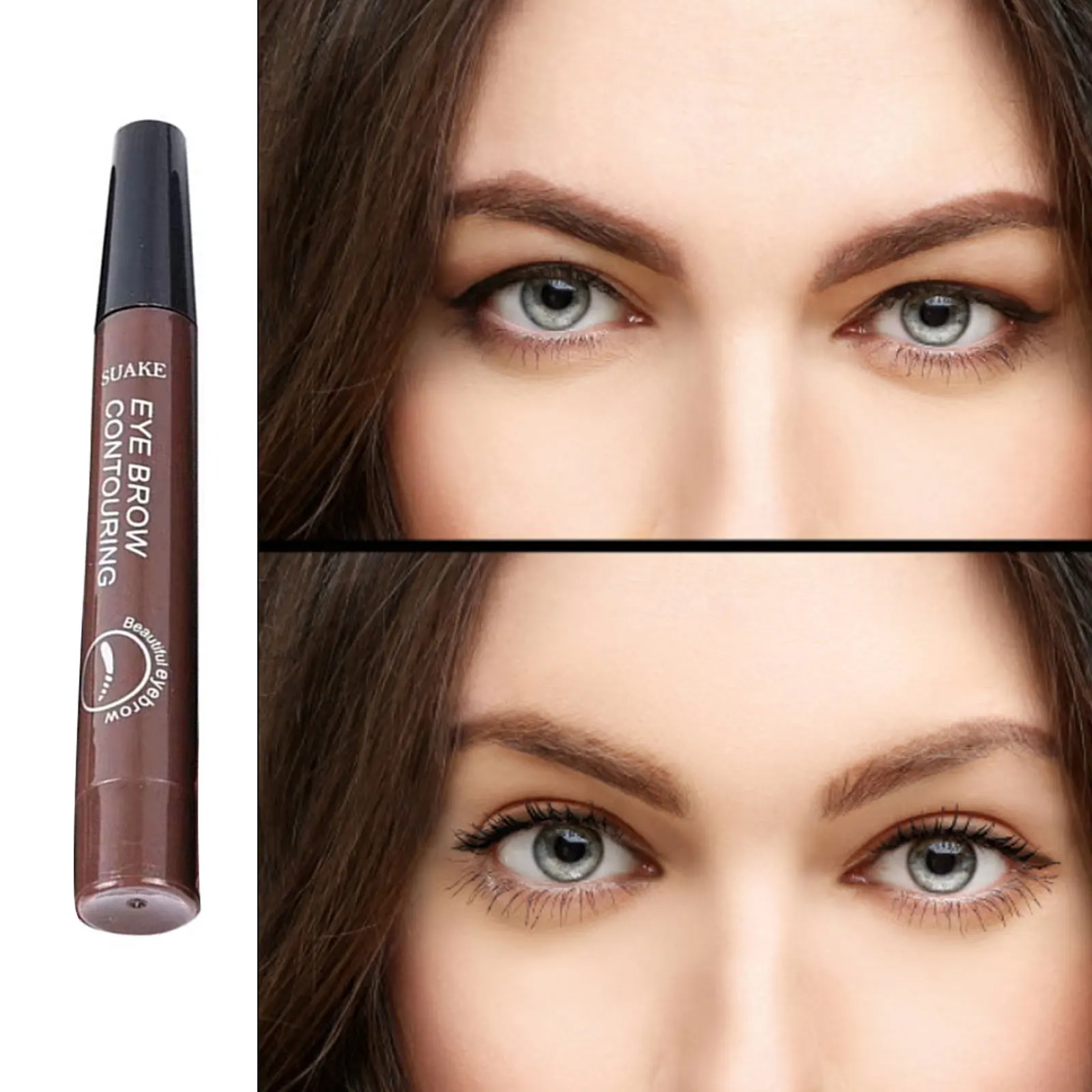 Eyebrow Tint Tattoo Pen 4 Fork Tip Waterproof Pencil Long Lasting Makeup Natural Liquid Brow | Красота и здоровье