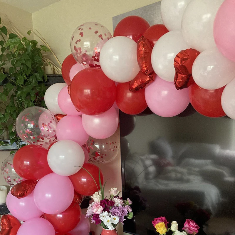 Decoraci&oacute;n Para el d&iacute;a de San Valent&iacute;n, Kit de guirnalda de globos de confeti, decoraci&oacute;n para fiesta de cumplea&ntilde;os, boda, ni&ntilde;a, decoraci&oacute;n para el D&iacute;a de San Valent&iacute;n-2