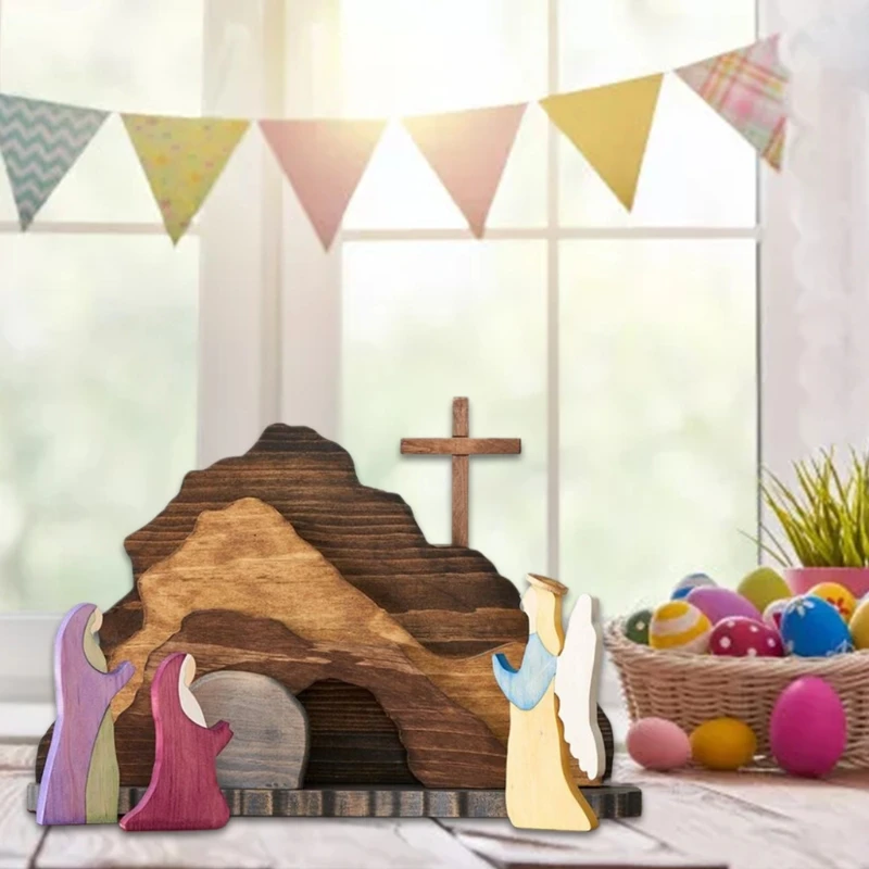 

Easter Decorations Figurines Resurrection Clever Creations Scene Wooden Nativity AXYD