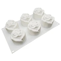 silicone cake mold 6 cavity rose shaped mousse dessert mould valentines day muffin pan cake decoration baking tools