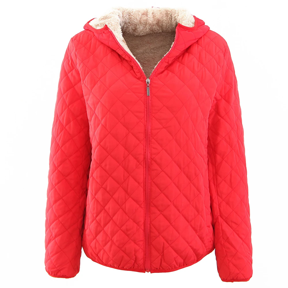 Red 2 MoneRffi, зимнее женское хлопковое пальто, пальто, куртки, повседневное, на молнии, стоячий воротник, однотонная короткая верхняя одежда, женские парки, Mujer - Цвет: Red 2