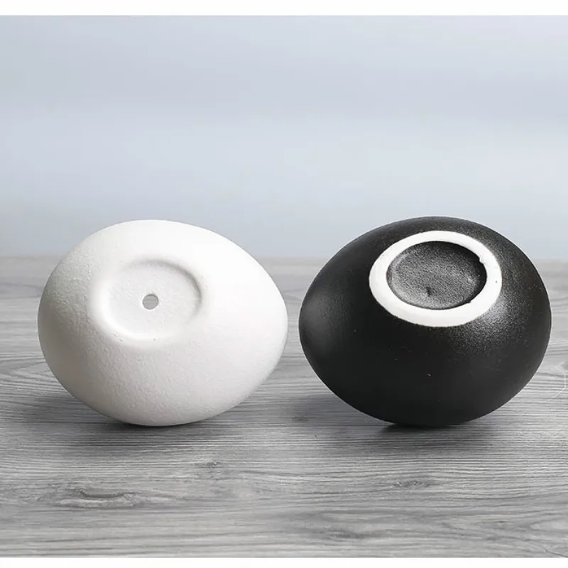 Гидропонный цветочный горшок черный белый керамический для растений креативная