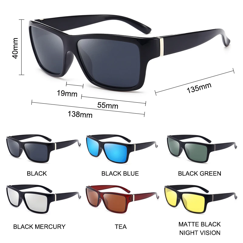 

SIMPRECT Square Polarized Sunglasses Men 2020 UV400 High Quality Sun Glasses For Men Fashion Retro Mirror Driver's Sunglasses