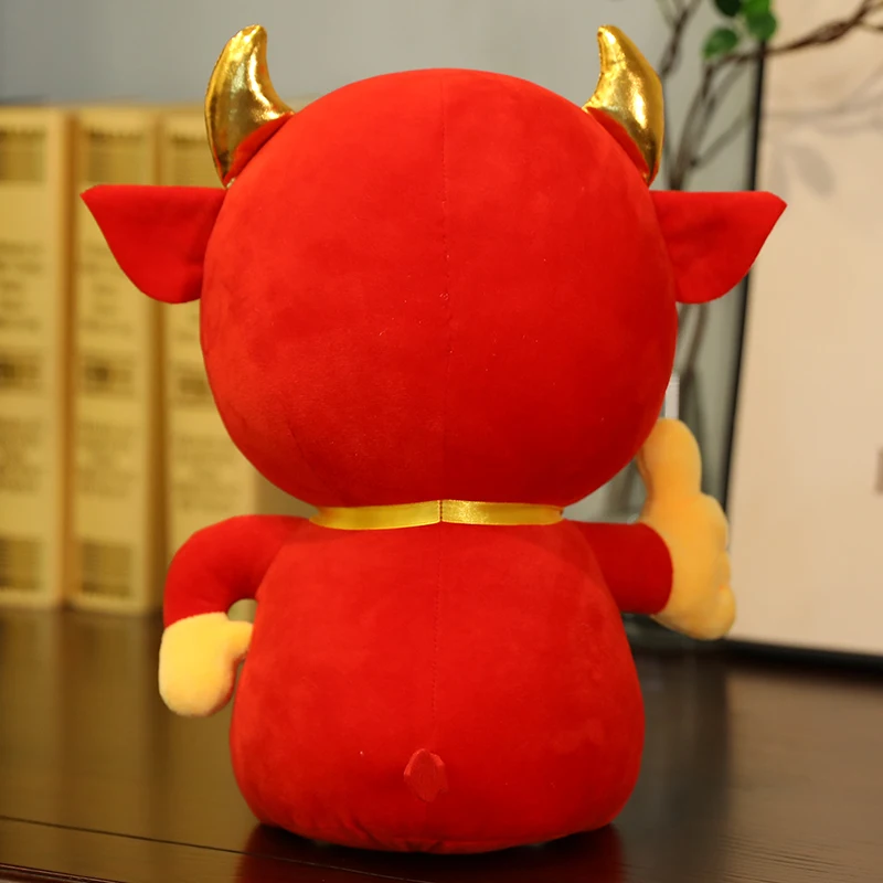 

Талисман на год быка, большой палец вверх, плюшевая искусственная животная, кукла, телячья кукла, тканевая кукла, ежегодный подарок на заказ