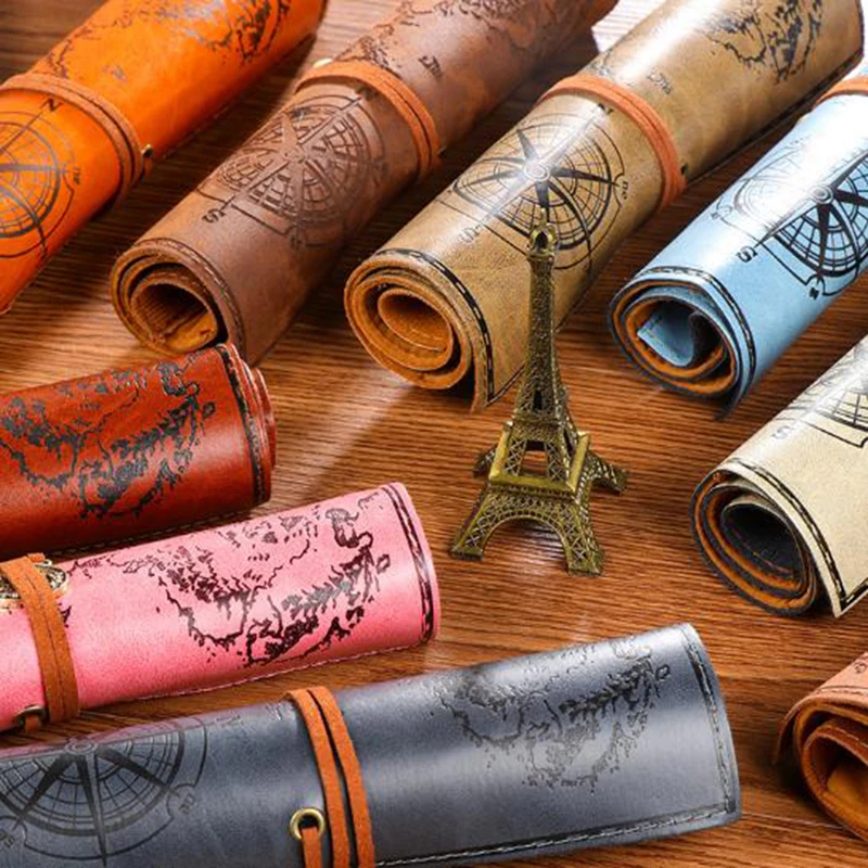 1 шт. Новый Винтажный пиратский рулон искусственная кожа чехол для карандаша