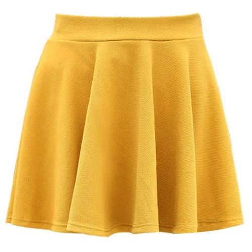 

High Waist Retro Style Pleated slim Mini Skirt 2021 fashion Candy Color Flared Skater casual Street style mini A-line skirts