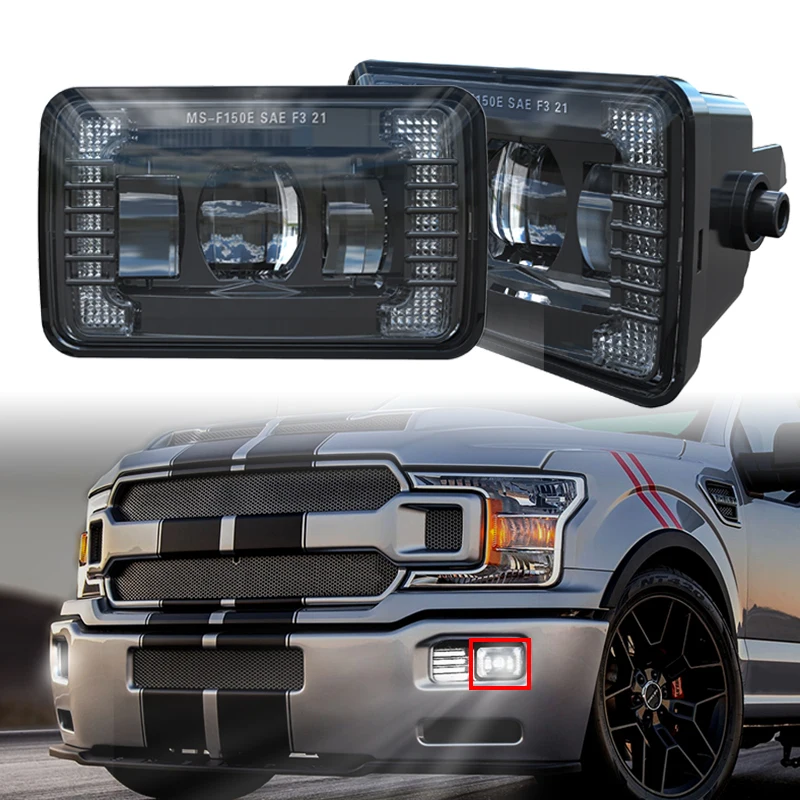 

LED Car Fog Lights For Ford 2015-2019 F150 Rectangular 36W Waterproof Bumper Driving Lamps Black 1 Pair