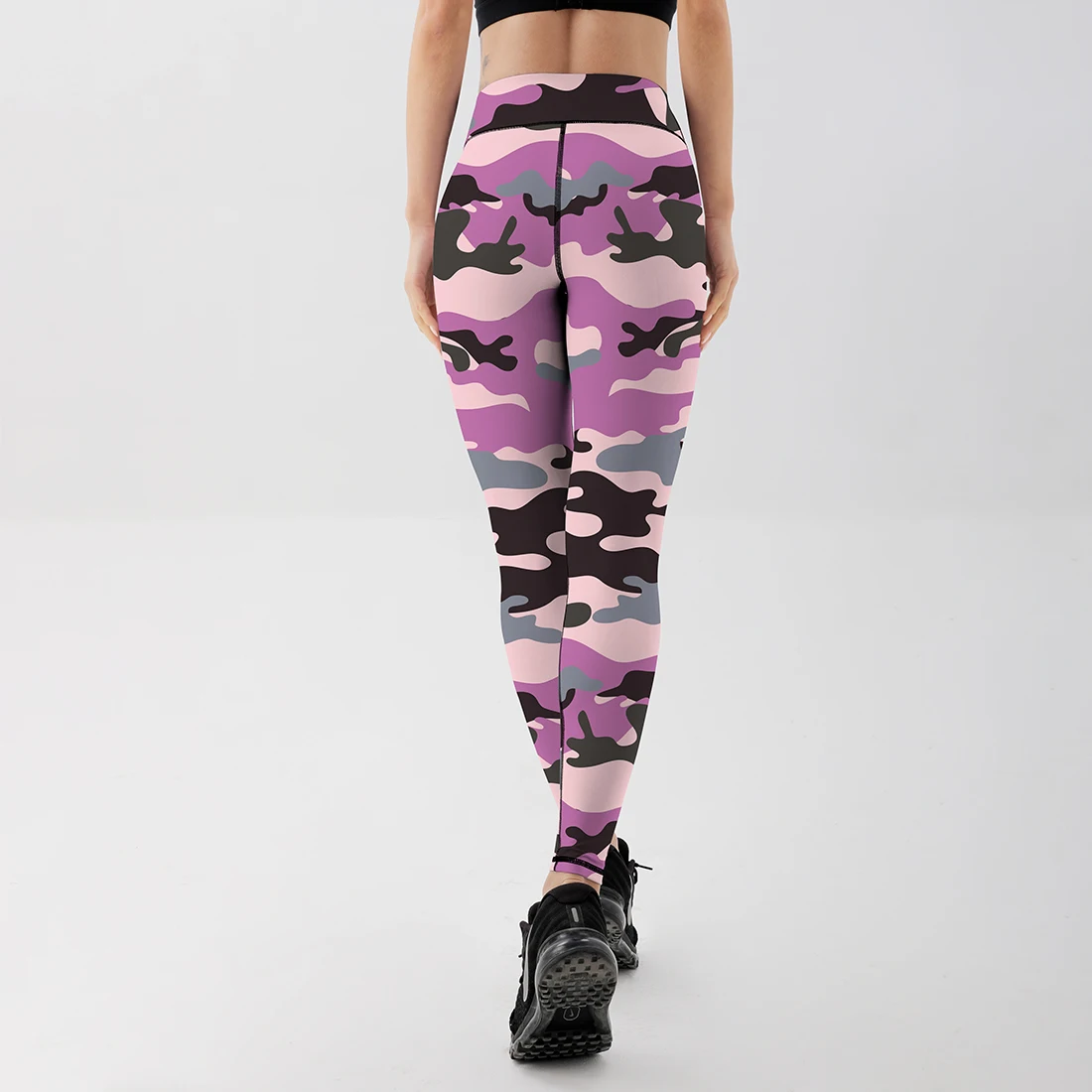 Леггинсы женские камуфляжные с эффектом пуш-ап и высокой талией | Женская одежда