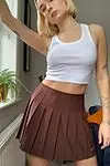 

Uniforms Pleated Mini Skirts for Women Girls Fashion High Waisted Skater Tennis School England Style A-line Skirts