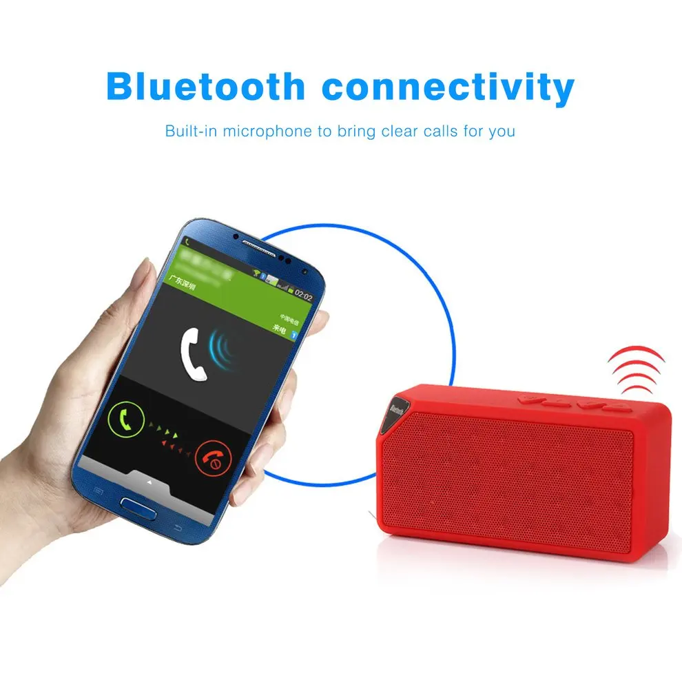 2015 New Mini X3 Bluetooth Speaker Portable Wireless Handsfree TF FM Radio Built in Mic MP3 Subwoofer with Detachable Battery |