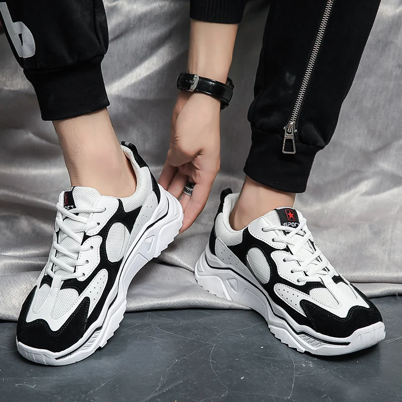 Уличная Мужская Спортивная обувь для бега на толстой подошве дышащая модные