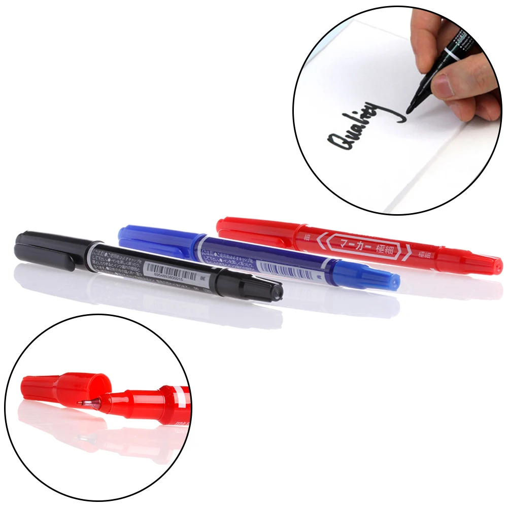 

P15F Permanent Marker Doubled Headed Hook Line Fine/Thick Pen Ink Tool Waterproof