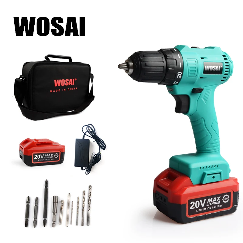 WOSAI, 20 в, литий-ионный аккумулятор, аккумуляторная отвертка, электрическая дрель, Электрическая отвертка, ручной драйвер, гаечный ключ, электроинструменты