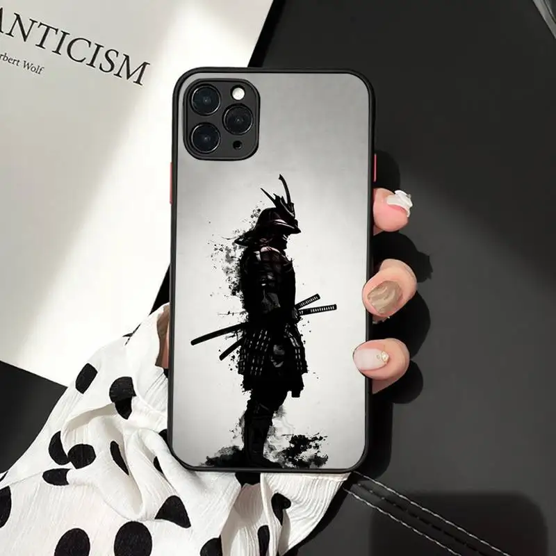 

samurai mask Japanese Art Phone Case matte transparent For iphone 7 8 11 12 plus mini x xs xr pro max protective custom cover