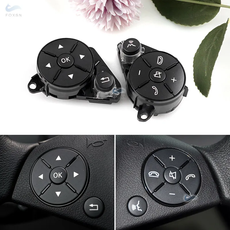 

20482103519107 L , 20482104519107 R Car Steering Wheel Switch Button Replacement For Mercedes Benz C E GLK class W204 W212 X204