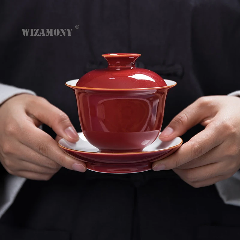 WIZAMONY 140 мл семейный чайный набор Gaiwan чашка чаша Ручная Роспись Цзиндэчжэнь