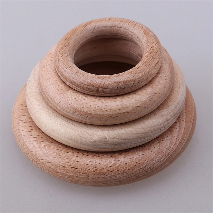 Естественные необработанные Бук деревянная бусины Кольцо круги разъемы