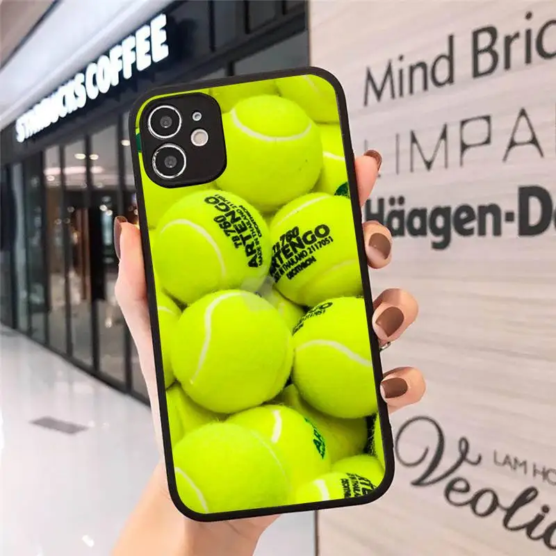 

Tennis sport yellow green ball Phone Cases Matte Transparent for iPhone 7 8 11 12 s mini pro X XS XR MAX Plus cover funda