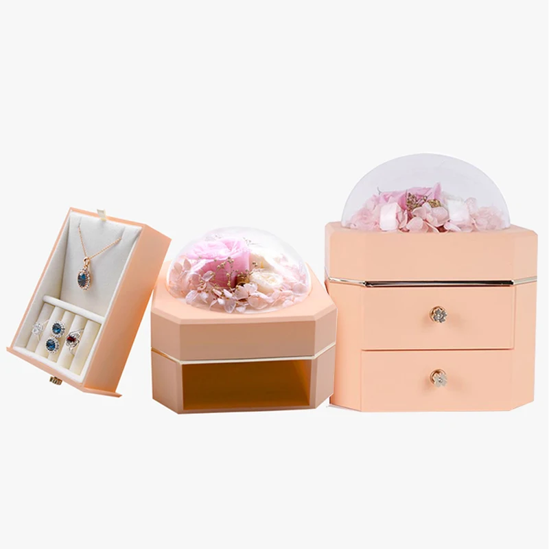 

Новое поступление, чехол для ювелирных изделий, специальный цветочный верх, дизайнерский стеллаж для сережек, органайзер, двойная детская коробка для хранения