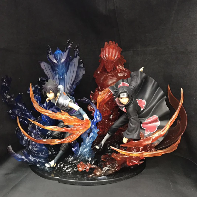 21 см аниме Наруто ZERO flame Uchiha Itachi Sasuke Suzunou модель куклы ручной работы | Игрушки и
