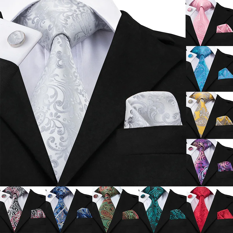 Мужской комплект из галстука и запонок с цветочным принтом|silk tie|ties for menmens ties |